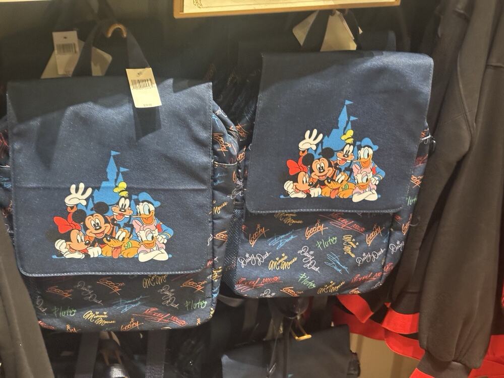 Disney Mickey & Friends Blue Flap Backpack Bag Small